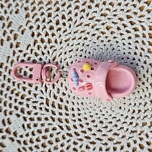 Cute Croc Keychain Light Pink New
